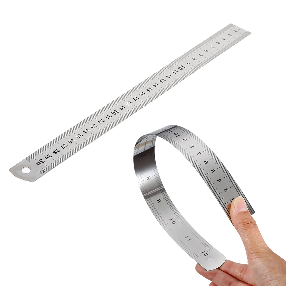 1~10PCS 15cm 6 Inch Ruler Precision Stainless Steel Metal Ruler Double-sided Learning Office Stationery Writing Supplies