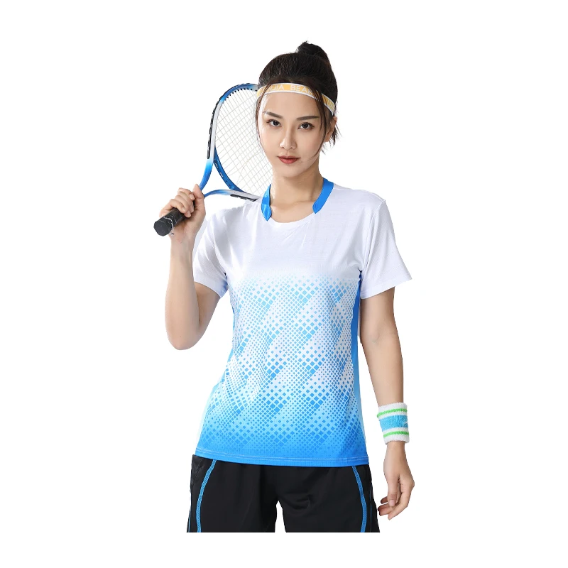 

Women Tennis T-shirts Lightweight Ping Pong Training Jerseys Shirts Quick Dry Team Sports Custom Shorts Sleeve Badminton Shirts