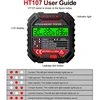 HT107D Socket Tester Digital Plug AC Voltage Detect RCD Test Socket Detector EU Plug Ground Zero Line Plug Polarity Phase Check 3