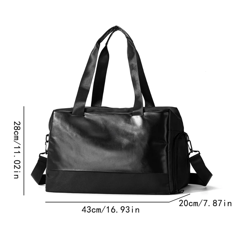 Adjustable, high-capacity travel bag suitable for weekend getaways | Black softshell with zipper closure