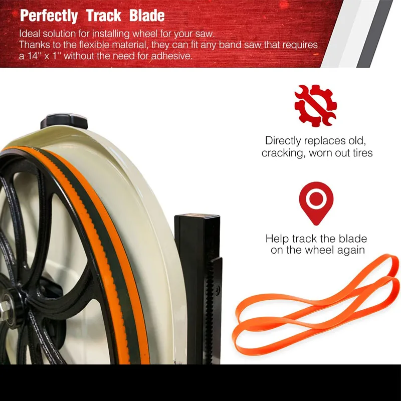 Urethane Band Saw Tires - Made In USA - Fits Jet JWBS-14X Bandsaw - Super Duty Wheel Tires - View #8