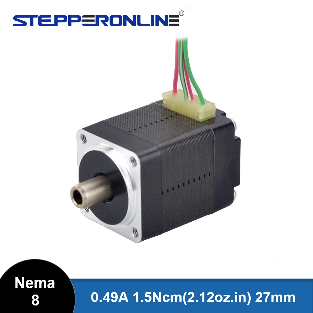 Motor de Passo com Eixo Duplo Nema Stepper 0.49a Eixo Oco Direto Leads Stepping Motor 1.5ncm 2.12oz.in