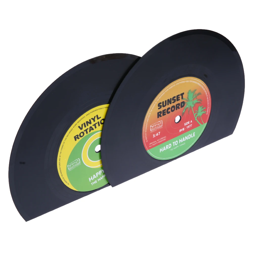 1Set/2Pieces New Arrivals Retro Record Bookends / Vinyl Bookends 5