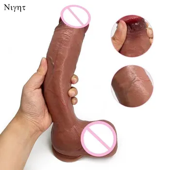 Skin feels real big penis soft Dildo female sex toy Double liquid silicone suction cup Female big Dick Anal toys 18 3