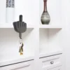 Key Hanger Hook Up Self Adhesive Hooks Safe And Durable Storage Holder Creative Black For Doorway Wall Entryway Middle Finger 2