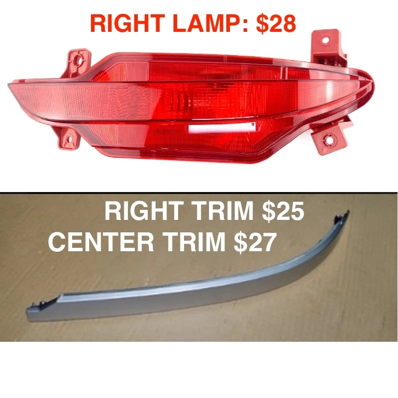 

Rear Right Fog Lamp Reflector Light and Rear Center and Right Trim For Chery Tiggo 7 PRO Plus 2020-2022