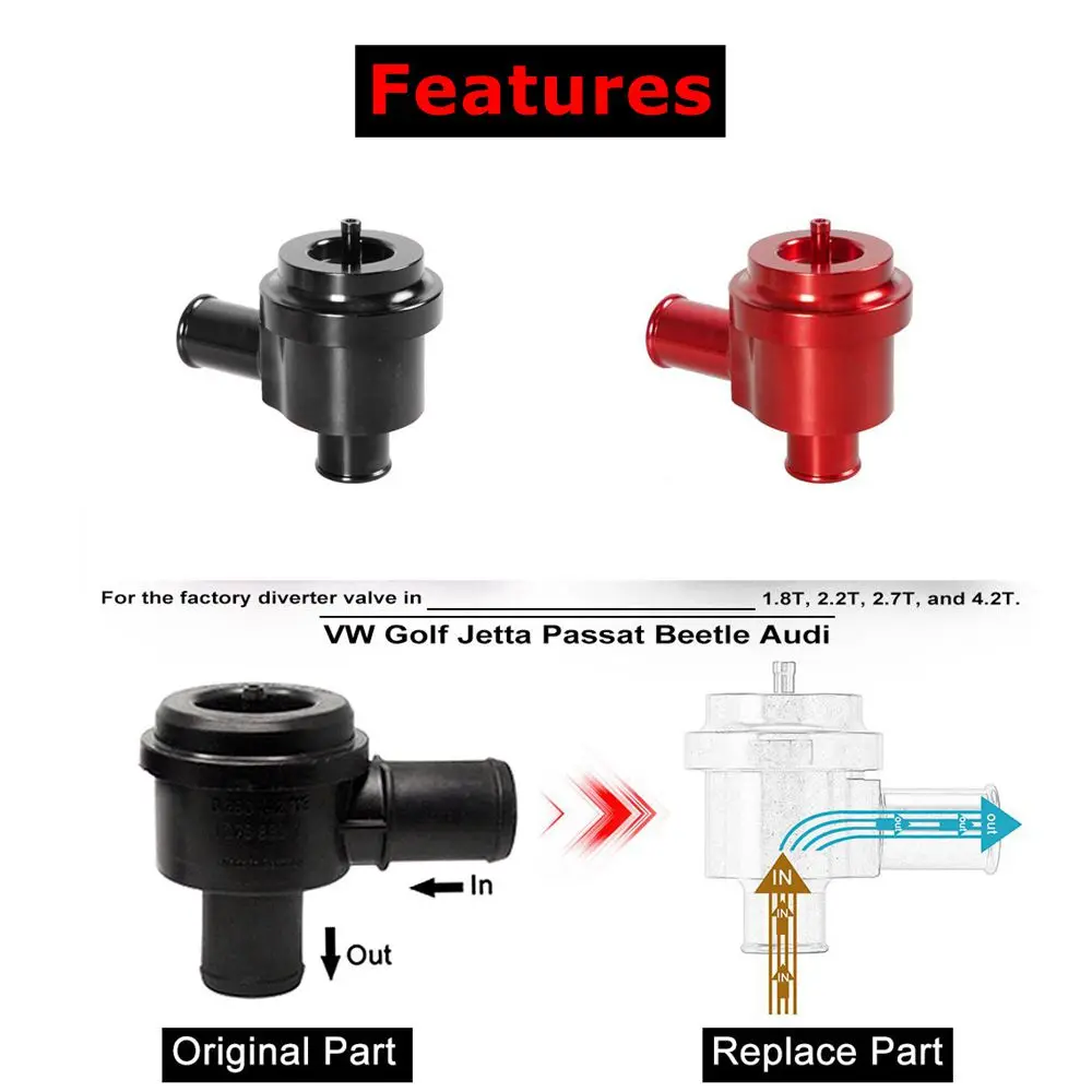 Recirculate diverter valve turbo blow off valve boost for Audi 1.8T 2.7T 1998-2006 for Volkswagen Golf Jetta 2000-2005 parts turbo blow off valve