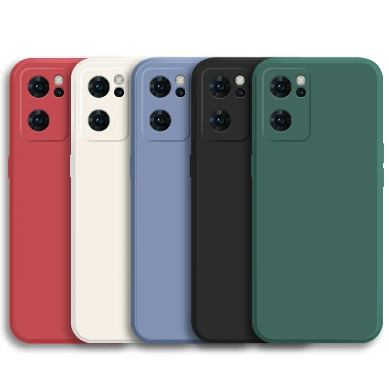 

For OPPO Reno 7 5G Case For Reno 7 Pro Cover Funda Coque Original Liquid Silicone Soft TPU Phone Bumper For Reno 7 Pro