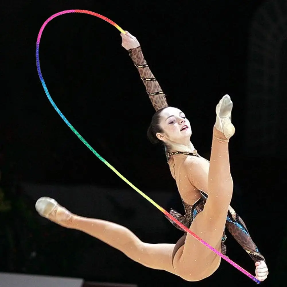 3M Gymnastics Arts Rope Jumping Rope Exercise Fitness Rainbow Color Sports Training Rope Rhythmic Gymnastics Rope Competition