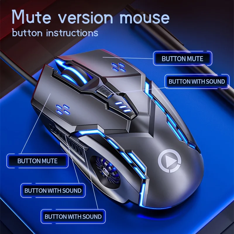 Mechanical Gaming Mouse Six Keys Wired Mouse Computer Accessories