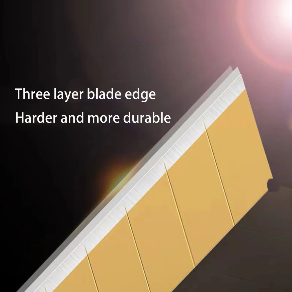 Titanium Plating Gold Art Knife Blade Antirust Wallpaper Utility Knife Handcraft Creativity Cutting Craft Tools DIY 10PCS 18mm
