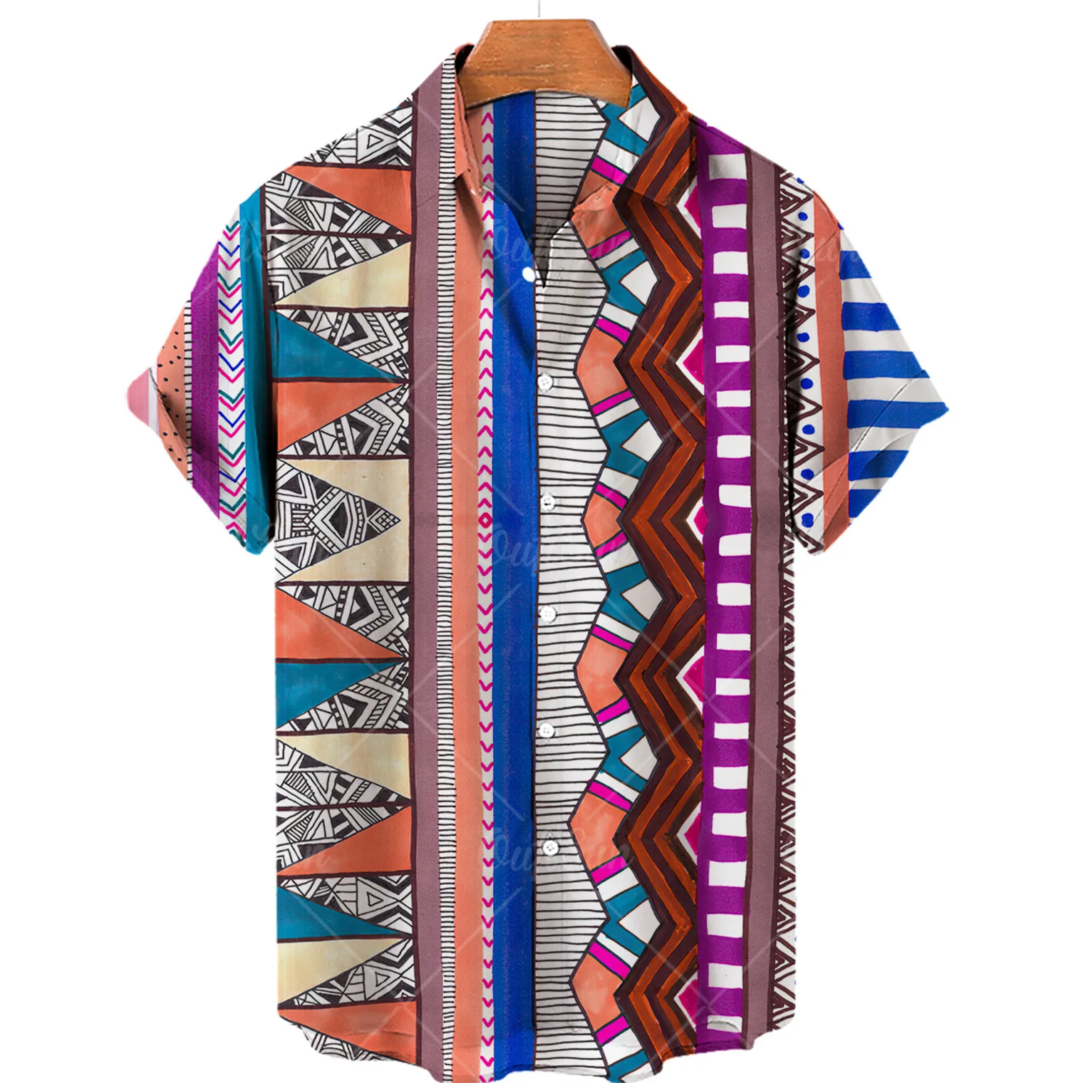 Luxury Men's Shirt Retro Short Sleeved Tops Fashion Camisas De Hombre Summer Casual Ethnic Clothing Shirts Oversized Streetwear