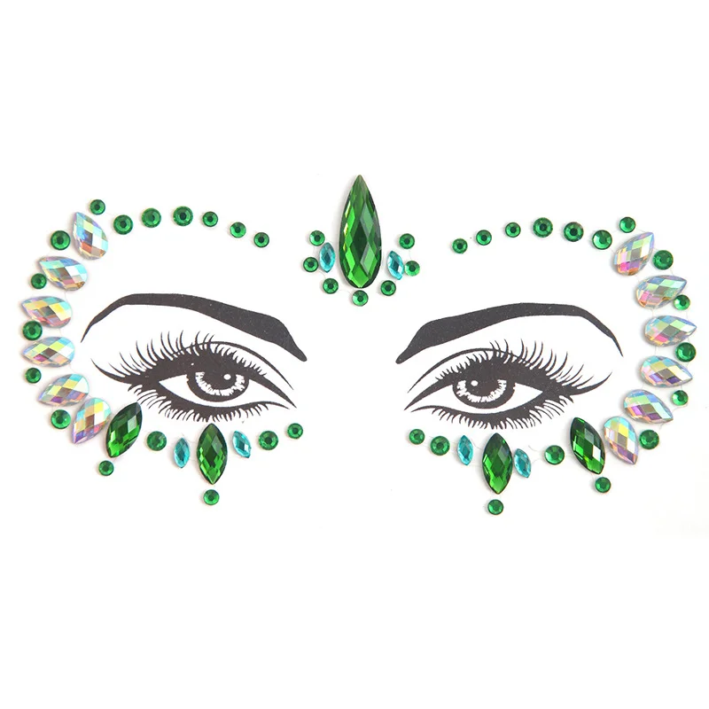 Fairy Shiny Glittering Butterfly Tattoo Sticker 3D Sexy Face Eyes Jewels Tattoo Halloween Party Body Art Decoration Gems Sticker