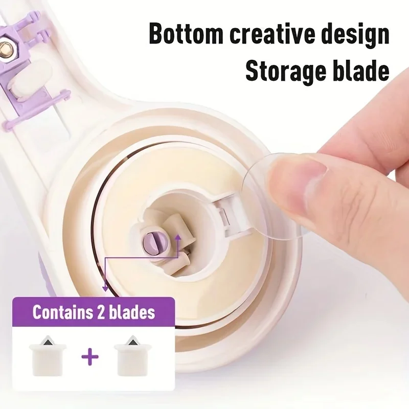 Taglierina Circolare per Carta, Utensile per Scrapbooking, Taglio Circolare a 360°, Coltello Rotante per Fai-da-Te - immagine 5