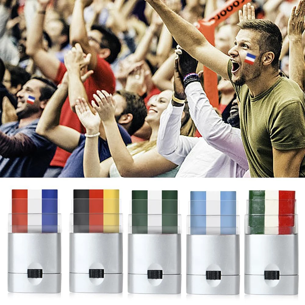 4PCS Stick Face Paint Rainbow Body Painting for Halloween Cosplay Party Sports Makeup Baseball Softball Players 4