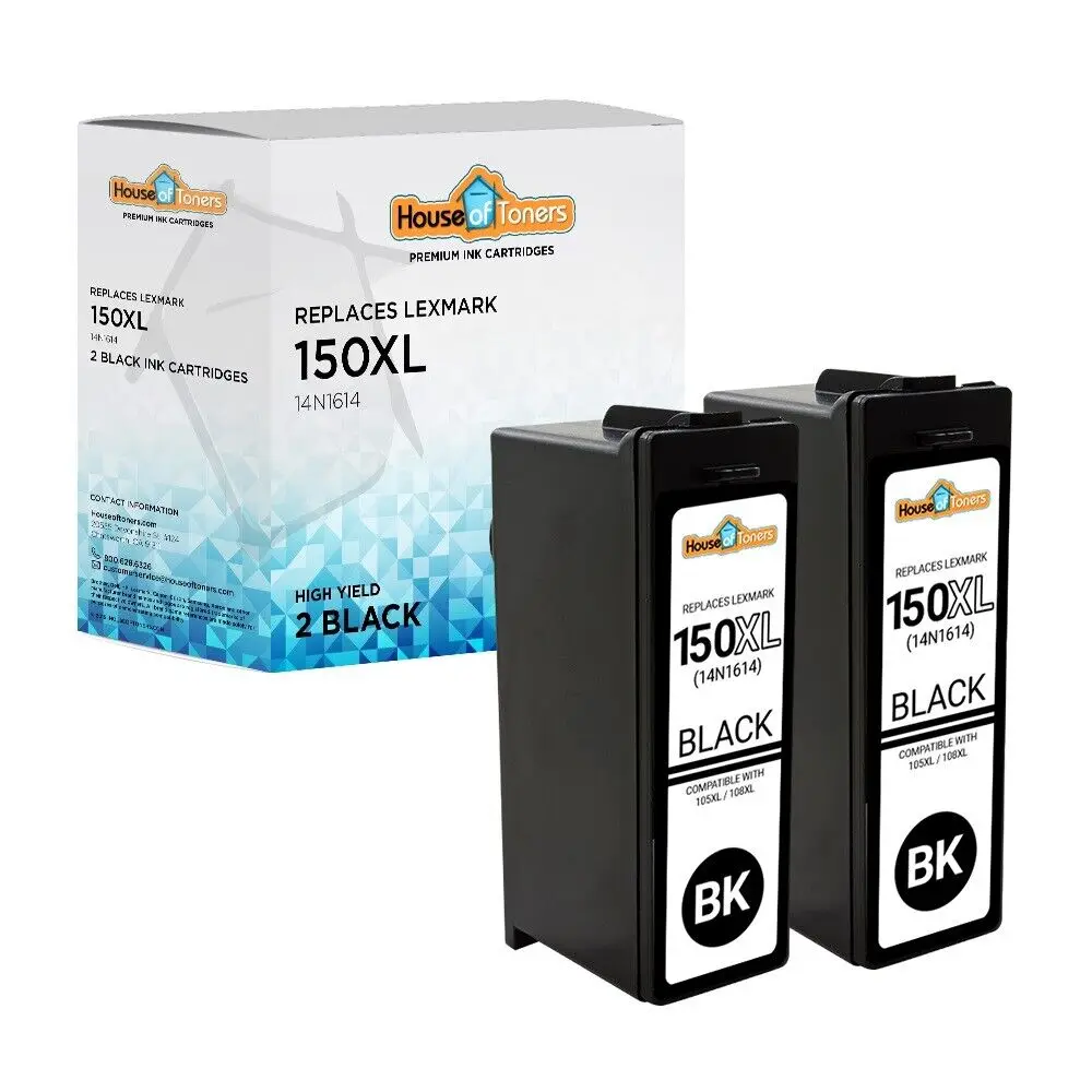 

2pk 150XL 150 XL High Yield Black Ink Cartridge for Lexmark S315 S415 S515