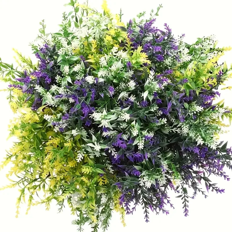 8/12PCS Artificial Lavender, UV Resistant Outdoor Fake Flowers 2