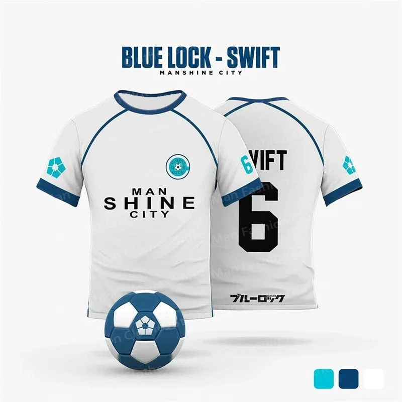 Blue Lock Manshine City White Cartoon Anime Cosplay Men Jersey Summer Short Sleeve Children Tee Tops 2024 Fashion Women T-shirts 5