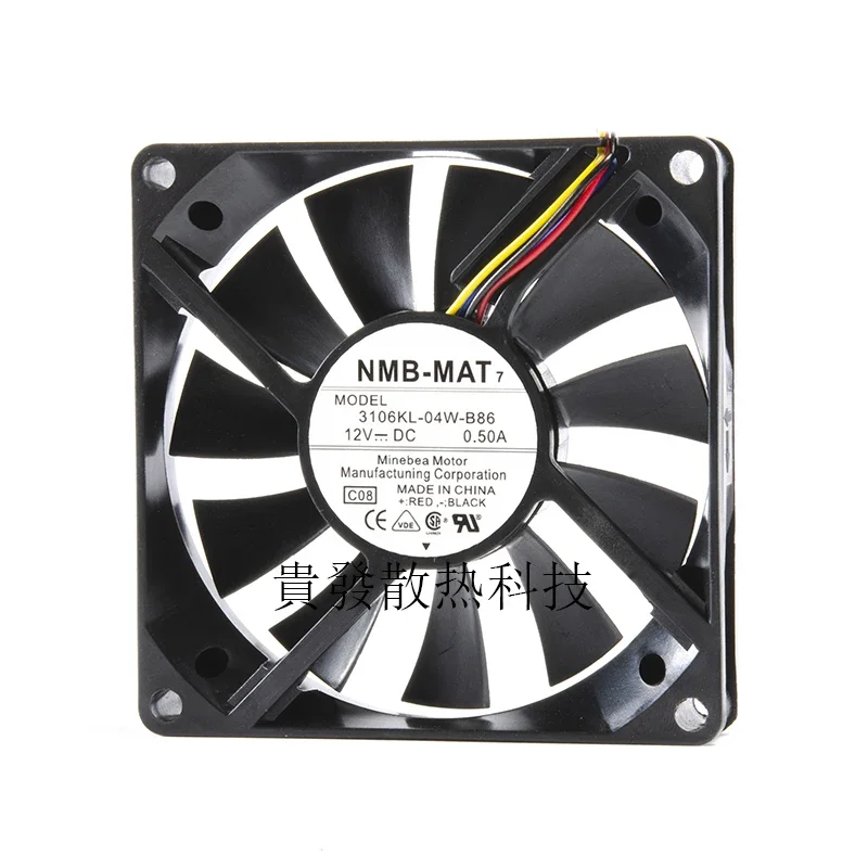 3106KL-04W-B86 NMB 8015 12V 0.50a 8cm 4-проводной PWM большой объем воздуха, двойной шариковый вентилятор