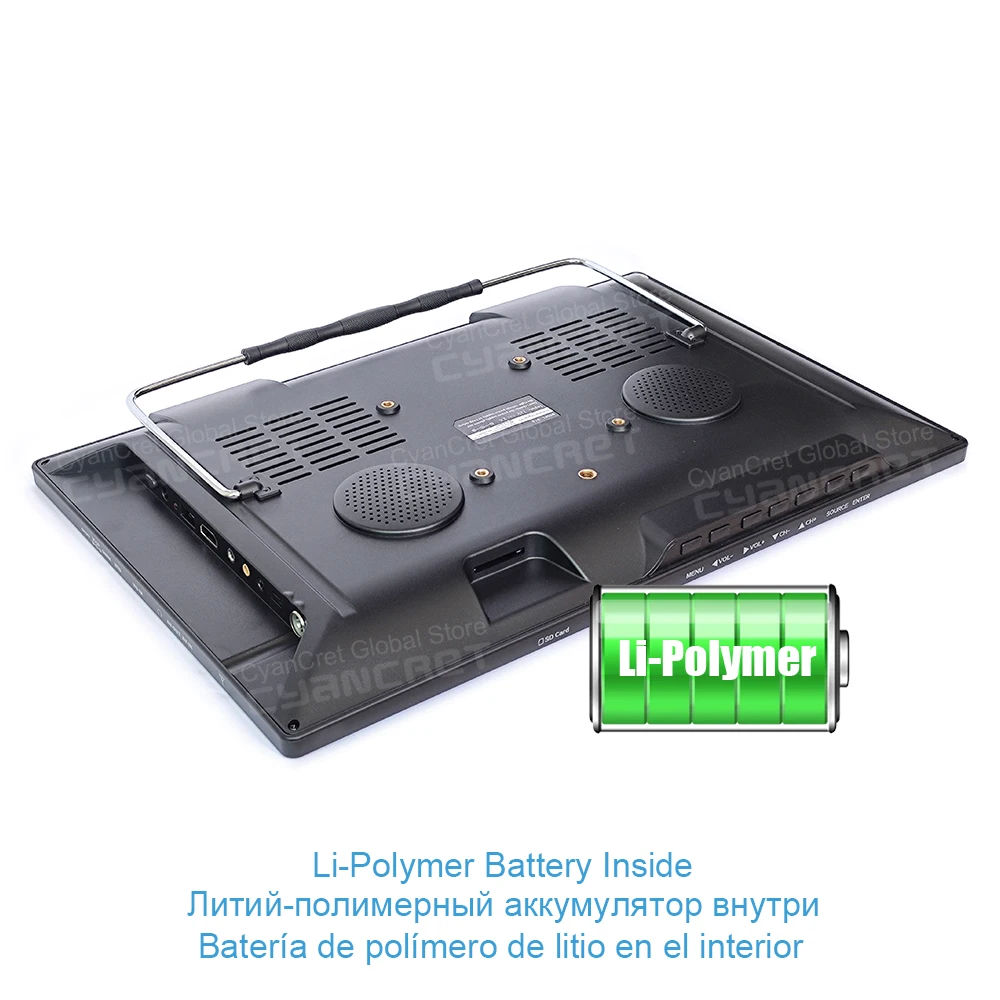 LEADSTAR D16 15.4 Inch Big Screen Portable TV ATSC Digital Analog Television Support H.265 AC3 HD for Car Kitchen Home