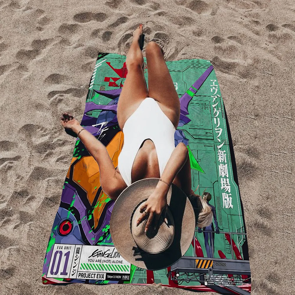 Classic Animation N-EON G-ENESIS E-VANGELION Beach Towels Shower Towel Sauna Travel Spa Microfiber Quick Dry Gym Cute Room Decor 2