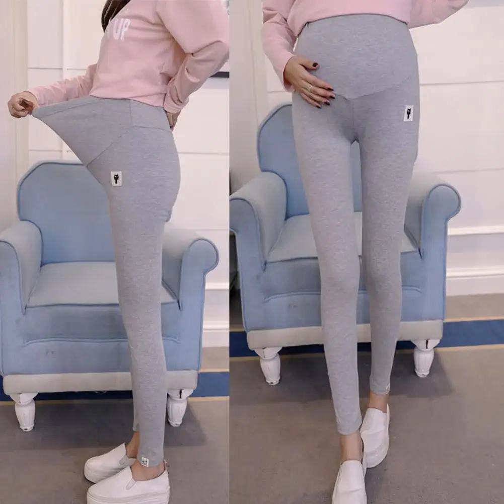 Leggings Stylish Solid Color High Waist Pregnancy Leggings Trousers Solid Color Comfortable Pants