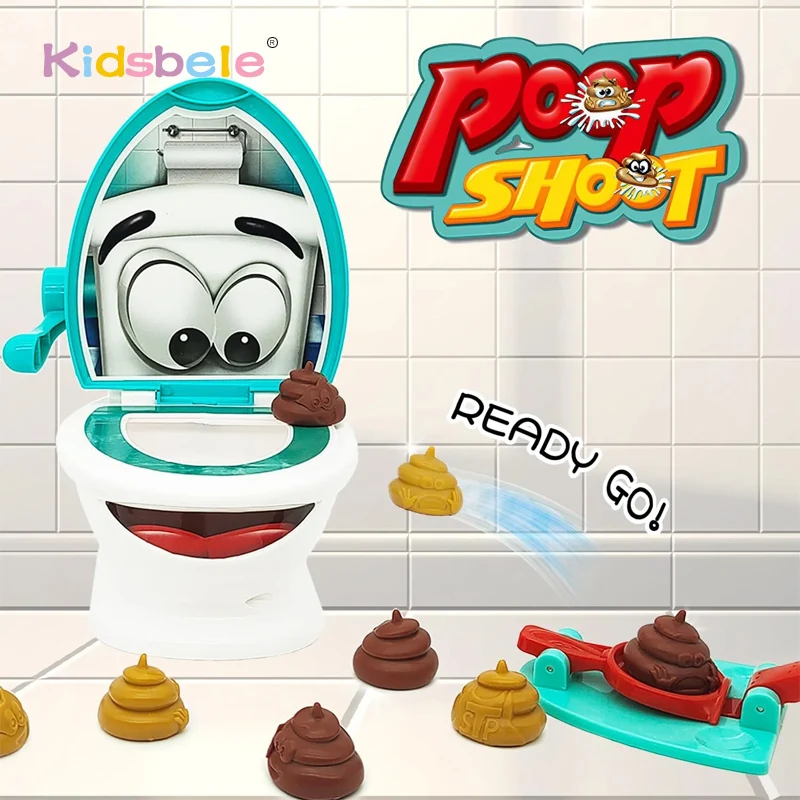 Shoot The Poop Funny Family Game Funny Party Toy Christmas Gift Fast And Frenzied Flushing  Poop Toilet Parent-Child Game Set 3