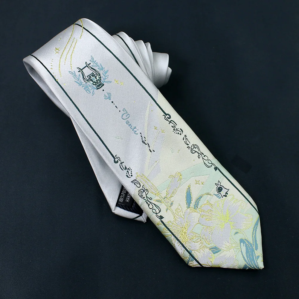 Genshin Impact Neck Tie Cosplay Costume Xiao Venti Barbatos Wanderer Balladeer Zhongli JK Embroidery Necktie Prop Accessories