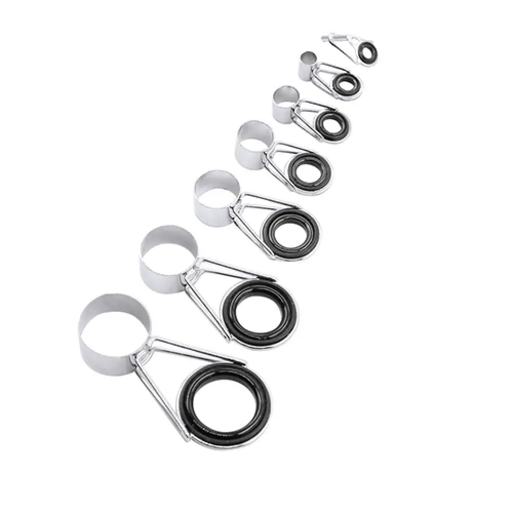 Mixed Size Fish Pole Repair Kit Line Rings Eyes Fishing Rod Guide Set 7Pcs/Set fishing rod guide repair kit