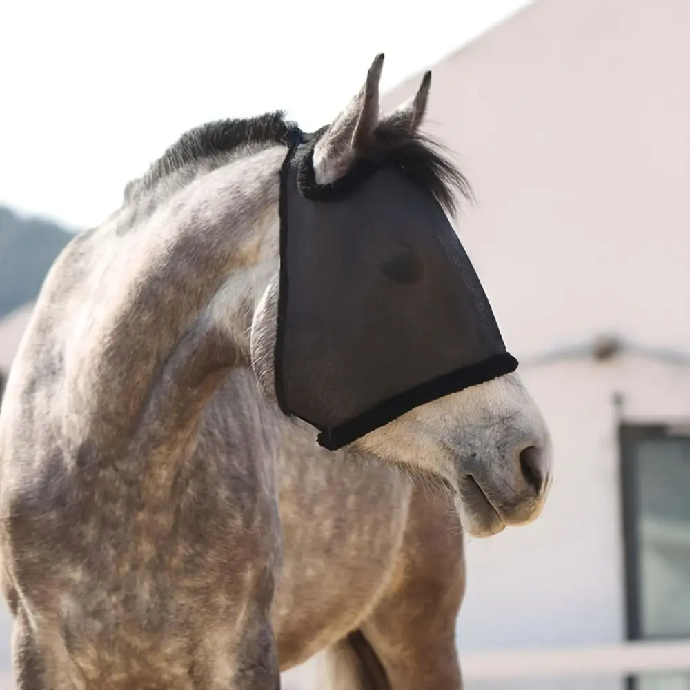 Anti Mosquito Horse Anti Fly Mesh Mask Adjustable Stretchy Horse Eye Shield Knitted Breathable Horse Fly Protective Cover 3