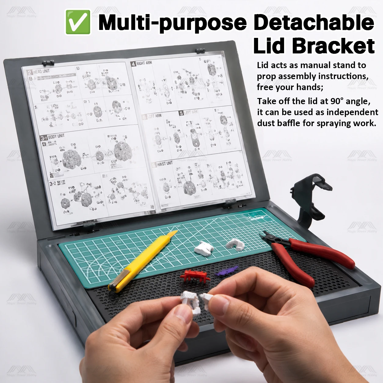 plamokojo pmkj018 workstation ver.2.0 basic hobby tool with cutting mat nipper stand for assembly model building workbench 3 PLAMOKOJO PMKJ018 Workstation Ver.2.0 Basic Hobby Tool with Cutting Mat Nipper Stand for Assembly Model Building Workbench 3