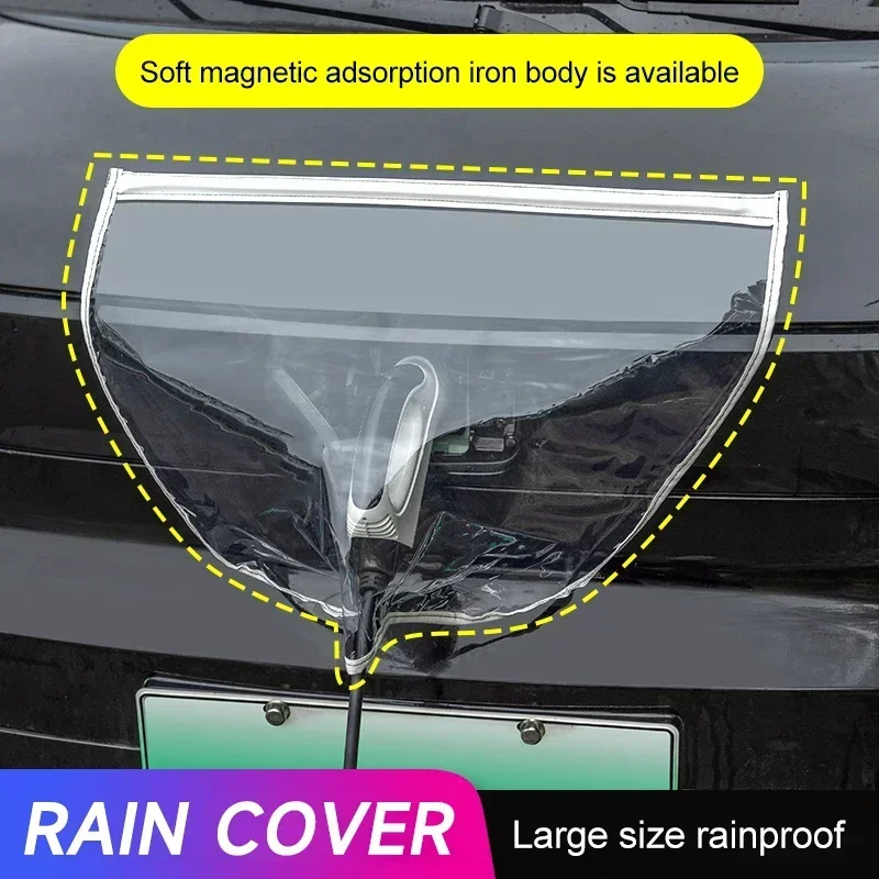 EV Charger Car Cover Rain Proof, Snow Proof, Dust Proof, Transparent Cover for Electric Vehicle, All Weather Protection