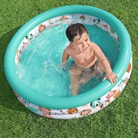 40”/48” X 10” 3 Rings Round Inflatable Infant Baby Swimming Pool Toddler Kiddie Ball Pit Pool Animal Pattern Age 2 and Up 5