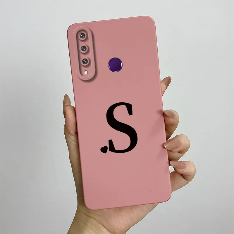 Cute Initial Letters Square Phone Case - Shockproof Back Cover