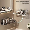 Bathroom Shelf Strong Suction Cup Non Perforated Wall Mounted Kitchen Shelf Household Storage Iron 4