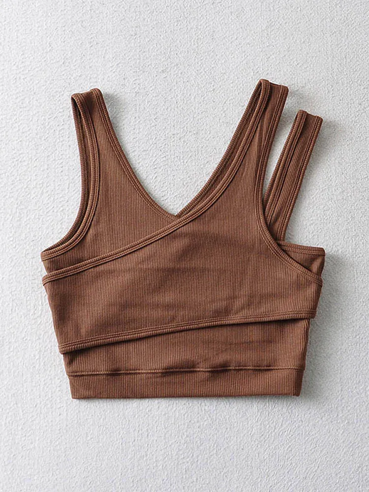 

Hollow Out Sleeveless Tank Tops Sexy Camis Solid Knit Short