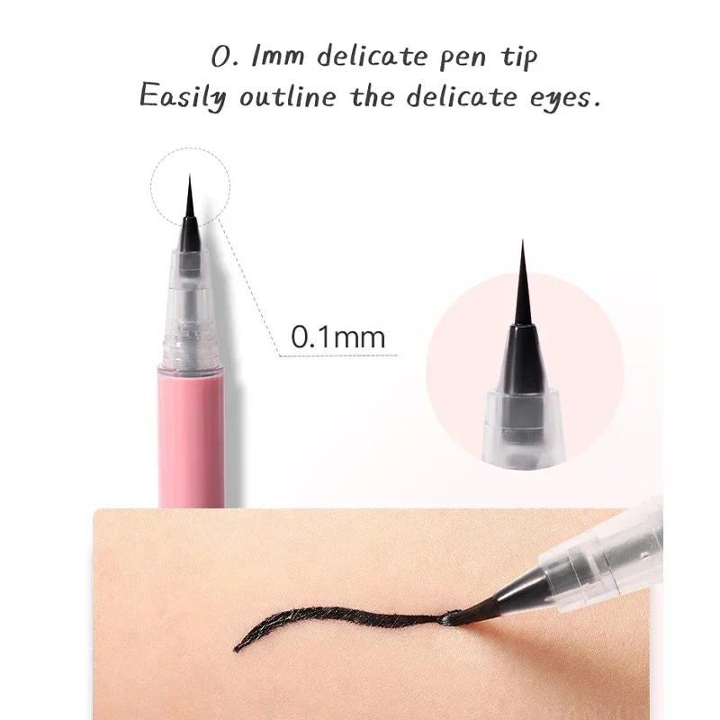 Liquid Eyeliner Eyeliner Pencil Makeup Pen Ultra Fine Waterproof Smudgeproof Quick Drying 12 Hours Wear
