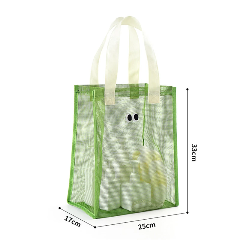 Women Summer Beach Bag Lovely Eye Print Ladies Casual Handbag Tote Bag Large Capacity Mesh Fabric Reusable Swimming Shoulder Bag 6