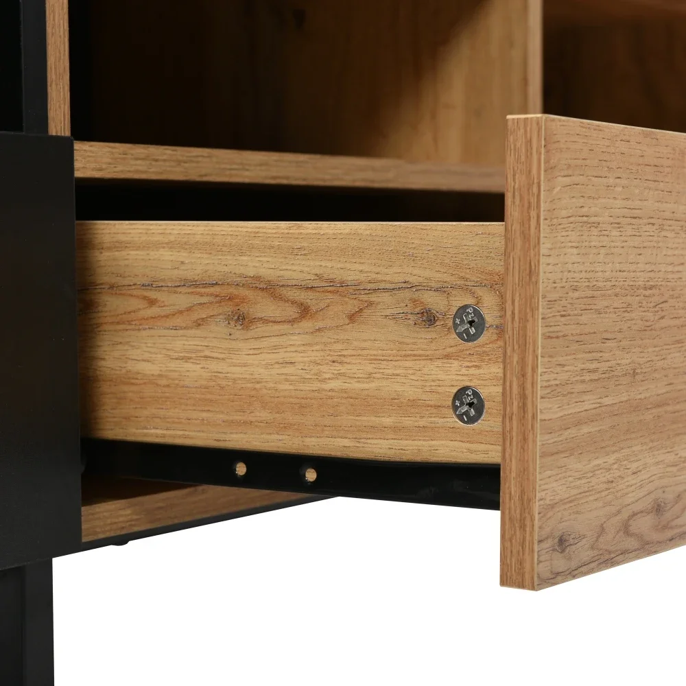 Moderner TV-Ständer aus schwarzem Holz – geräumiger Stauraum und robuste Konstruktion | Ideal für Wohnzimmer, langlebige Wohnmöbel – Detail 16
