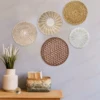 Set of 16 Hanging Woven Baskets Boho Handmade Wall Decor Round Rattan Straw Seagrass Baskets for Living Room/Kitchen/Bedroom 4