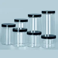 Clear Sealed Can With Lid Plastic Empty Packing Bottle Circular Storage Bucket Biscuit Jar Food Grade Sealed Cans Tank Container 2
