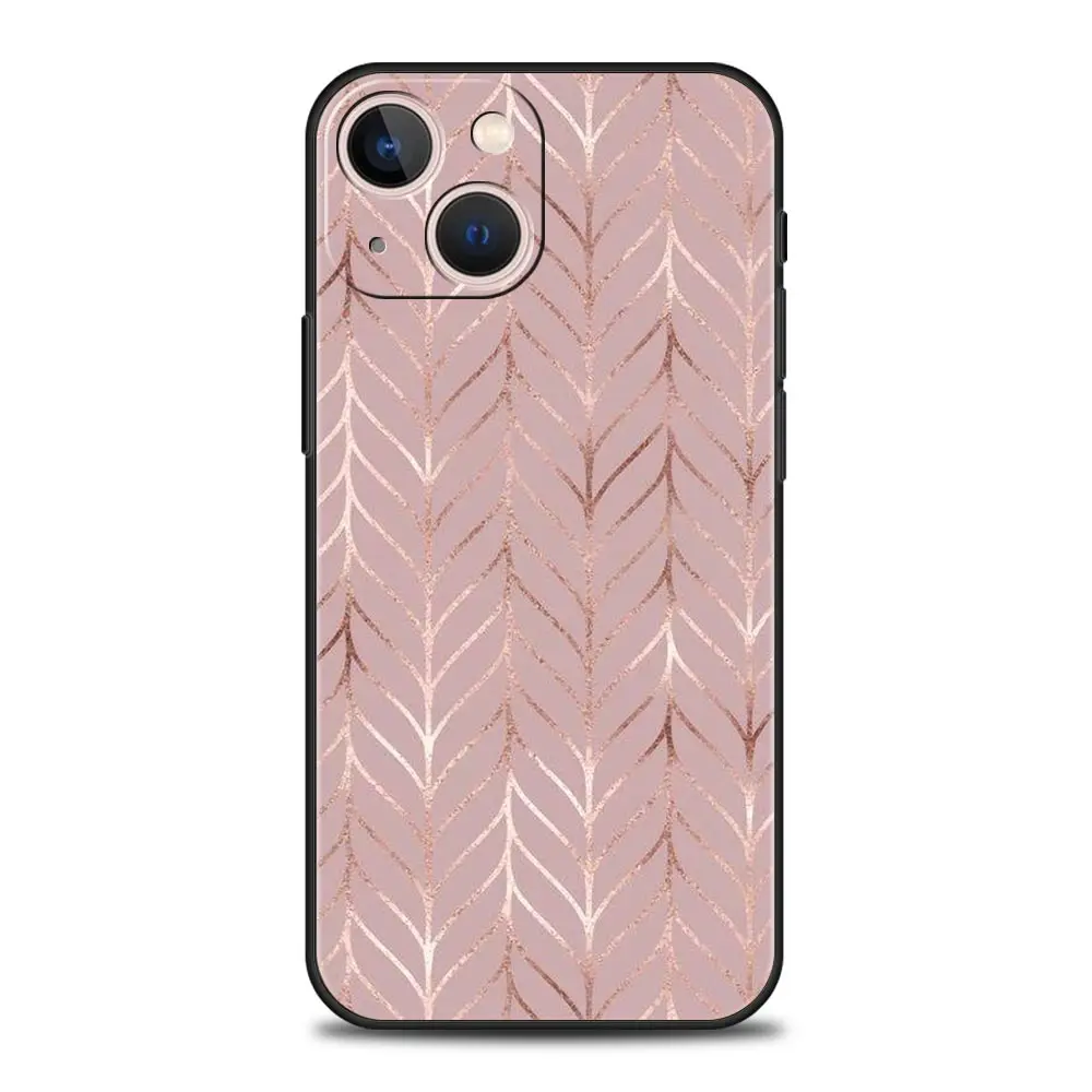 Gold Rose Love Heart Soft TPU Phone Case Cover