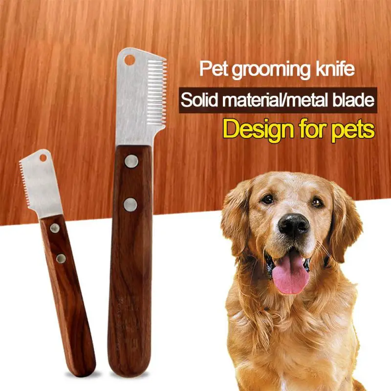 

Pet Comb Grooming Combs For Dog Pets Comb Coat Stripping Knife Stripper Trimmer Handle Dog Stainless Steel Brushes Pet Tools