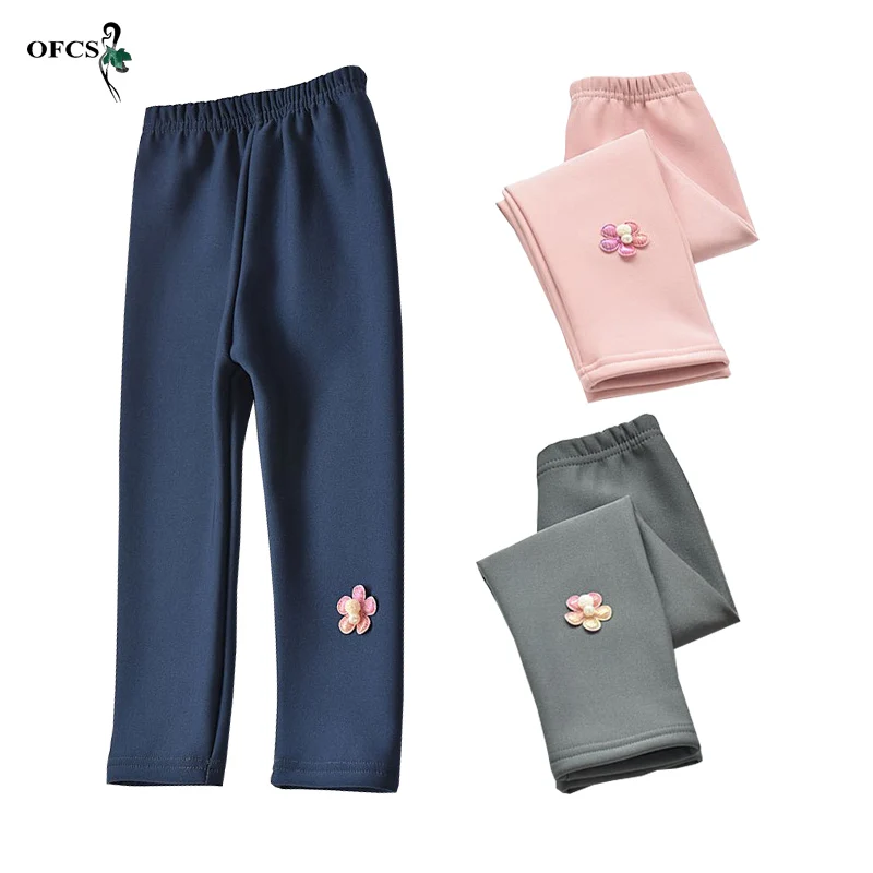 

Hot Seller Sweet Girls Pants Kids Knitted Stretch Pants Trousers Autumn Children Casual Solid Color Soft Girls Leggings 2-10Year