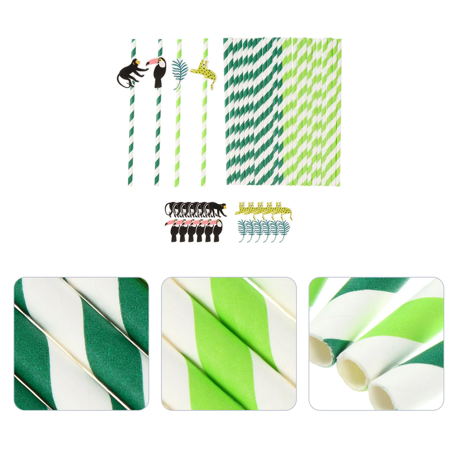 48 Pcs Smoothie Straws Disposable Paper Coffee Convenient Degradable Colorful Lovely Drink