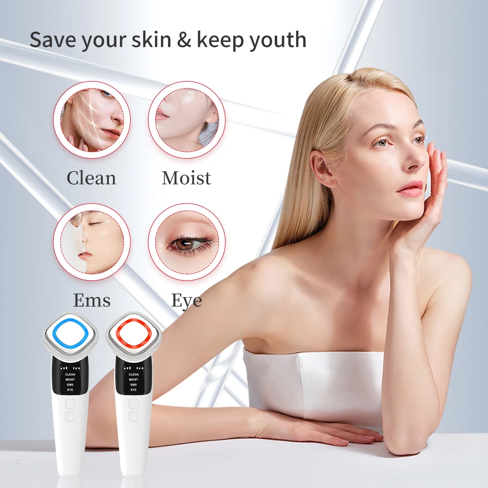EMS Facial Massager for Lifting and Anti-Aging with Deep Cleaning and Skincare Benefits