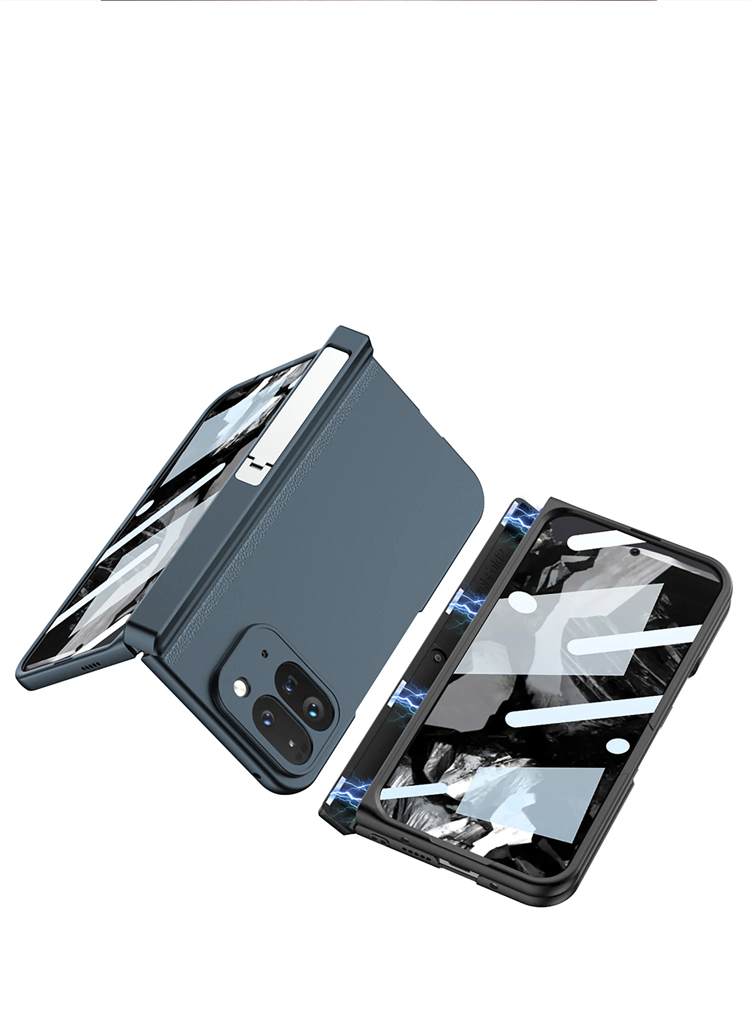 Magnetic Hinge Holder Shockproof Case For Google Pixel 9 Pro Fold Screen Glass P