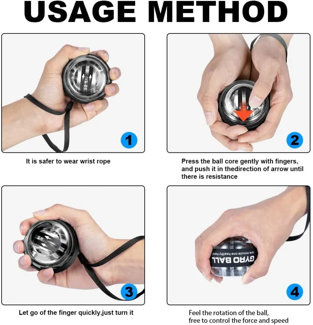 LED Wrist Ball Trainer Relax Gyroscope Ball High Quality Muscle Power Balls Gyro Arm Exerciser Strengthener Fitness Equipments
