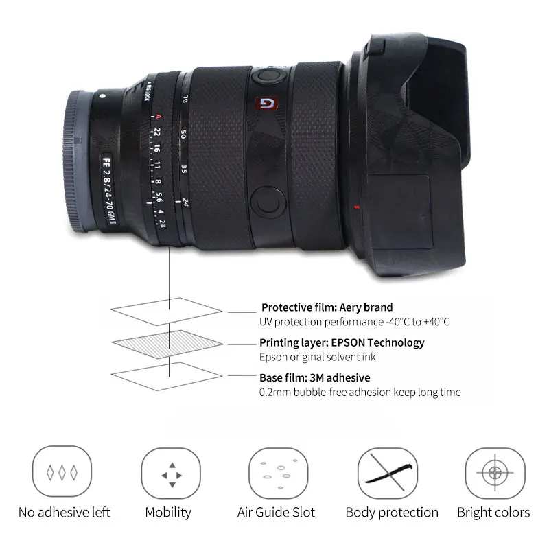  카메라 렌즈 스티커, FE24-70mm F2.8GM II 렌즈 스킨 장식, 3M 소재 보호 필름