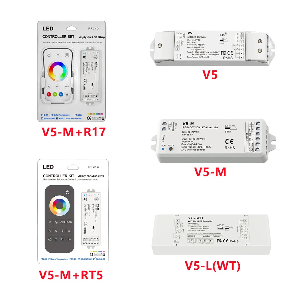 

5-канальный 2,4G HZ RGB + CCT RF CV фотографический контроллер с дистанционным управлением WiFi/RF 5 в 1 фотографический контроллер RGB + цветной кнопочный переключатель света